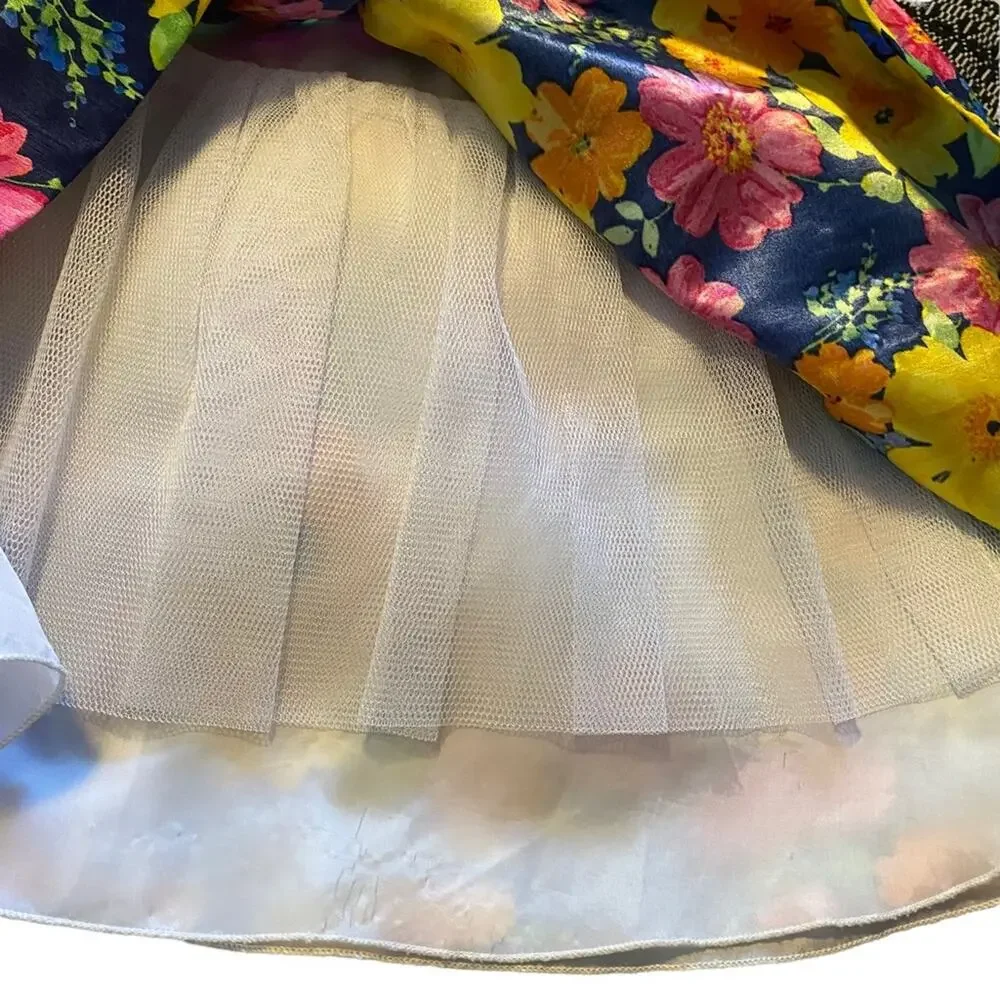 American Princess Dress Little Girl Size 4 Floral Spring Pink Flowers Easter